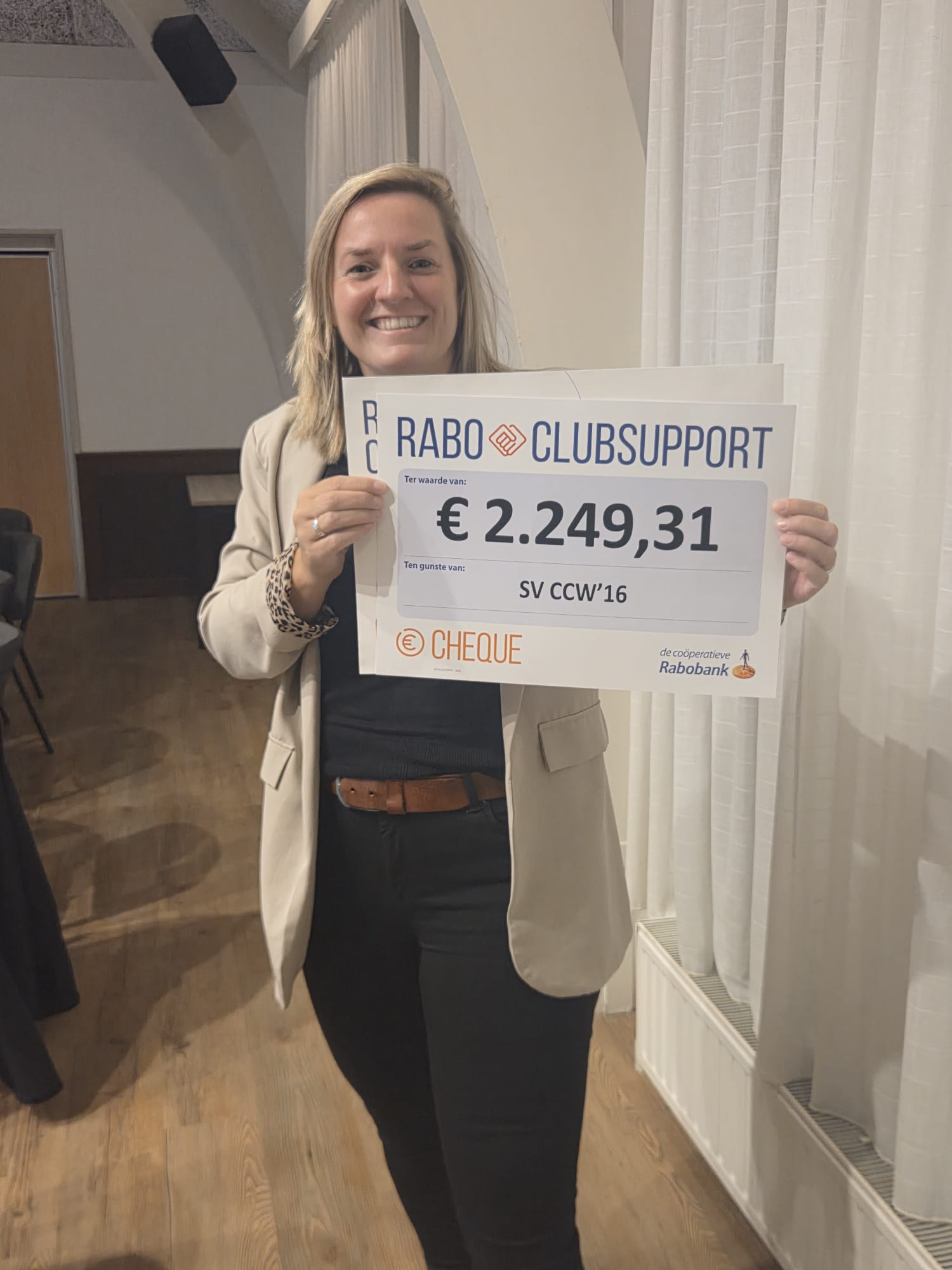 S.V. CCW haalt prachtig bedrag op met Rabo ClubSupport!