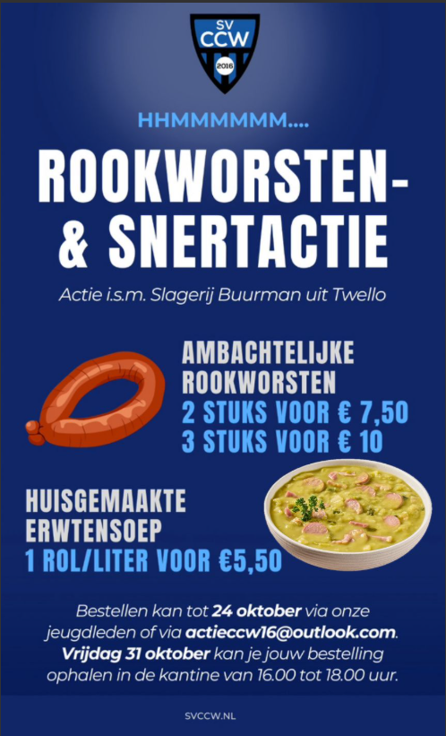 Het is weer tijd voor rookworst en snert!